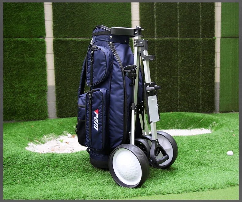 PGM Professional Folding Golf Bag Trolley Outdoor Sports Travel Airport Baggage Check Carrier Cart Stroller Pitch Tool Supplies