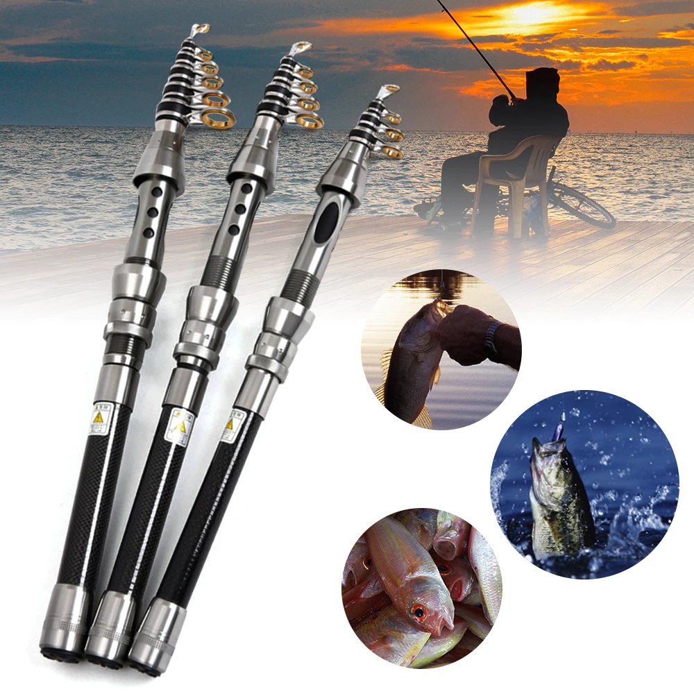 

Mini Fishing Rod Carbon Fiber Telescopic Fishing Rod 1.5-2.4M Sea Fishing Rod For Carp Fishing Equipment Practical Tool New