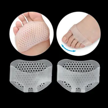 

A Pair Silicone Insoles Transparent Shockproof Soft Honeycomb Sleeve Type Forefoot Cushion Breathable Non-slip Beauty Toe Spacer
