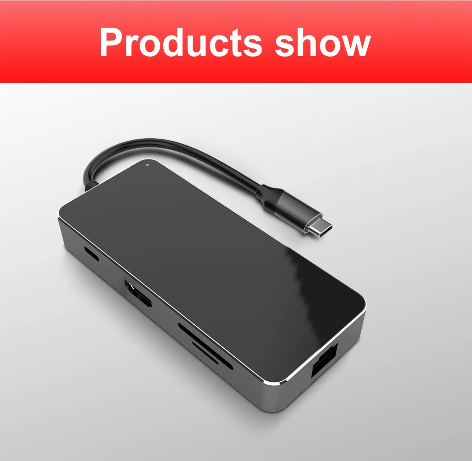 NEWDERY USB C концентратор 8 в 1 многопортовый адаптер с HDMI, USB 3,0, RJ45 SD/TF слот для карт памяти подходит для MacBook Air/Pro всех устройств типа c