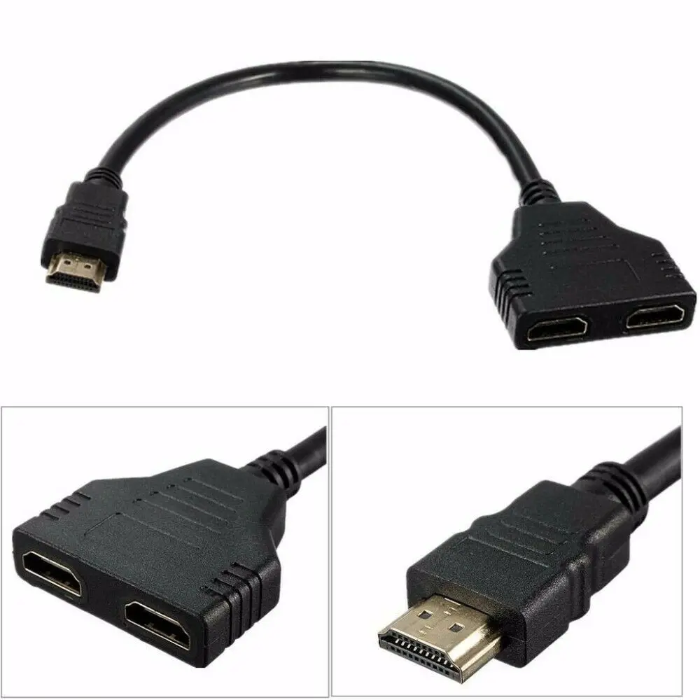 HDMI 1x2 1080P HDMI к HDMI 1 мужчина к 2 женщина 1 в 2 разветвитель кабель адаптер конвертер для проектора HD tv