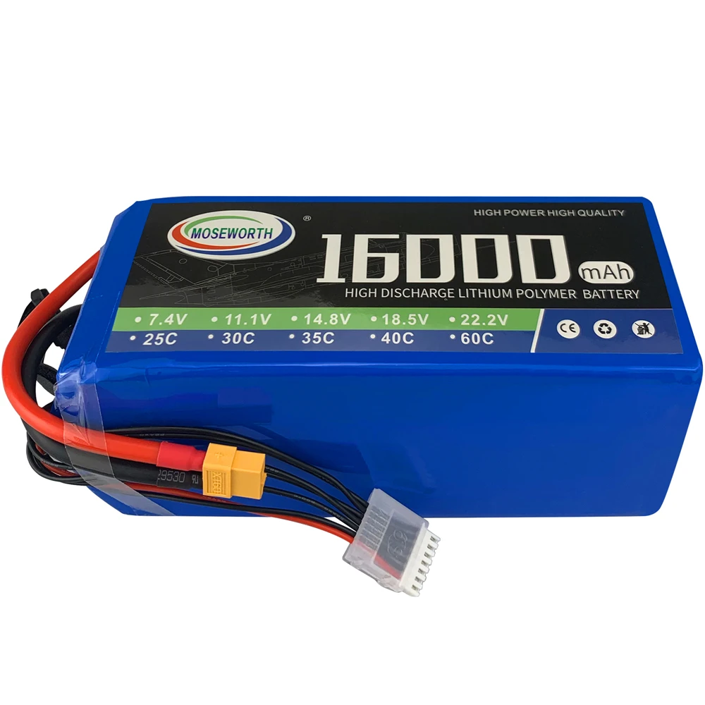 Новые батареи 6S 22 2 в 16000 мАч 30C RC LiPo Аккумулятор для радиоуправляемого вертолета