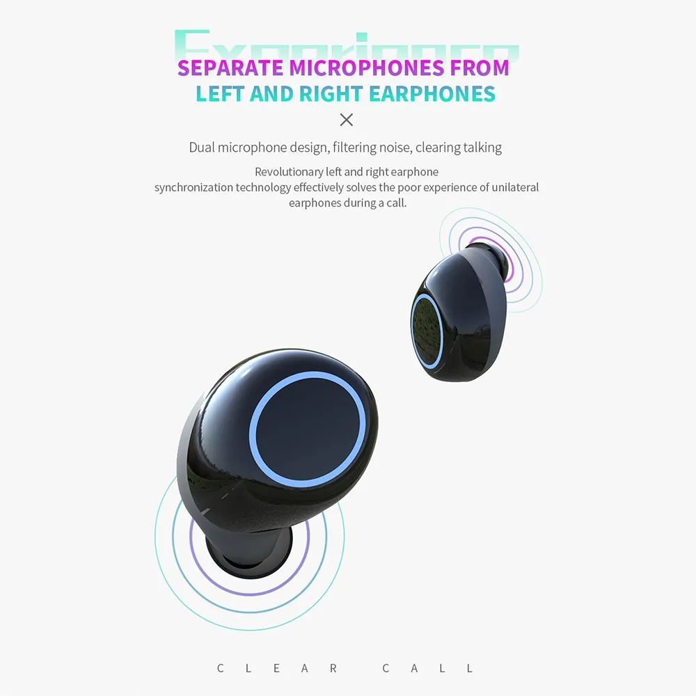 Портативные беспроводные наушники с Bluetooth TWS 5,0, стильные часы, Hi-Fi наушники, Спортивная гарнитура, наушники с шумоподавлением