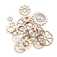 20/40/50 шт. Ассорти Размеры деревянная Шестерня Ремесло Украшение подарок тег деревянные украшения для Скрапбукинг рисунок ремесло