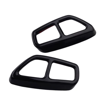 

1Pair Car Stainless Steel Black Exhaust Mufflers Pipe Cover Trim Moulding Decor Fit For BMW 5 Series G30 G31 2020 2019 2018 2017