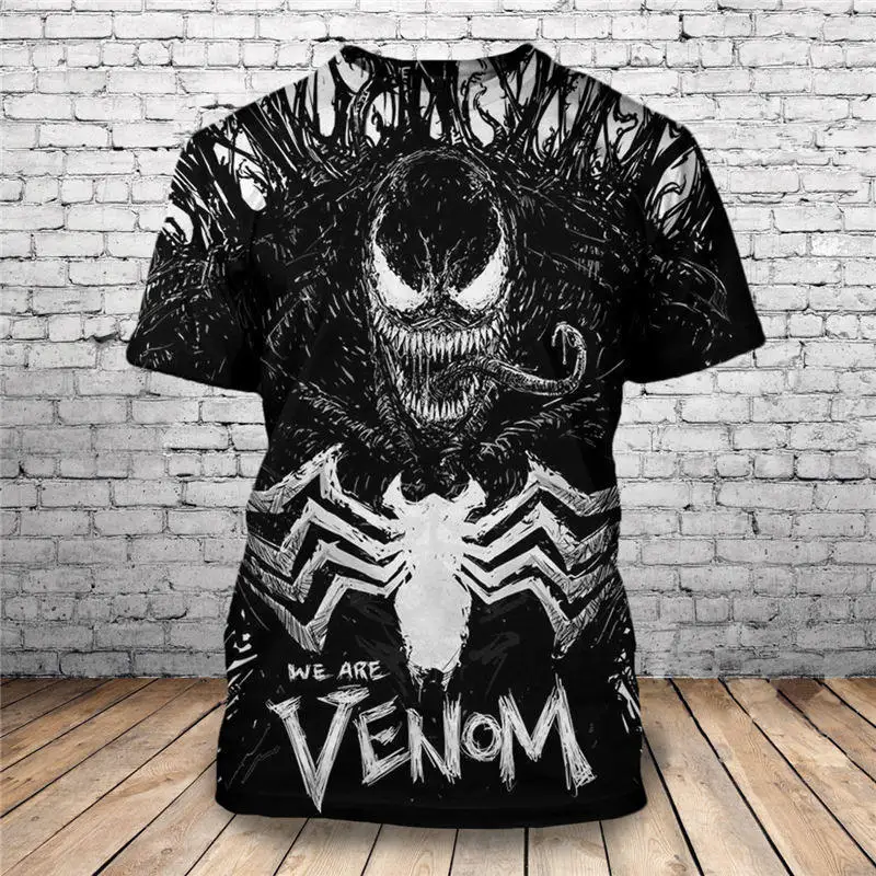 Новинка, модная Сексуальная футболка с 3D принтом Venom, уникальная футболка с коротким рукавом, Мужская одежда, Прямая поставка