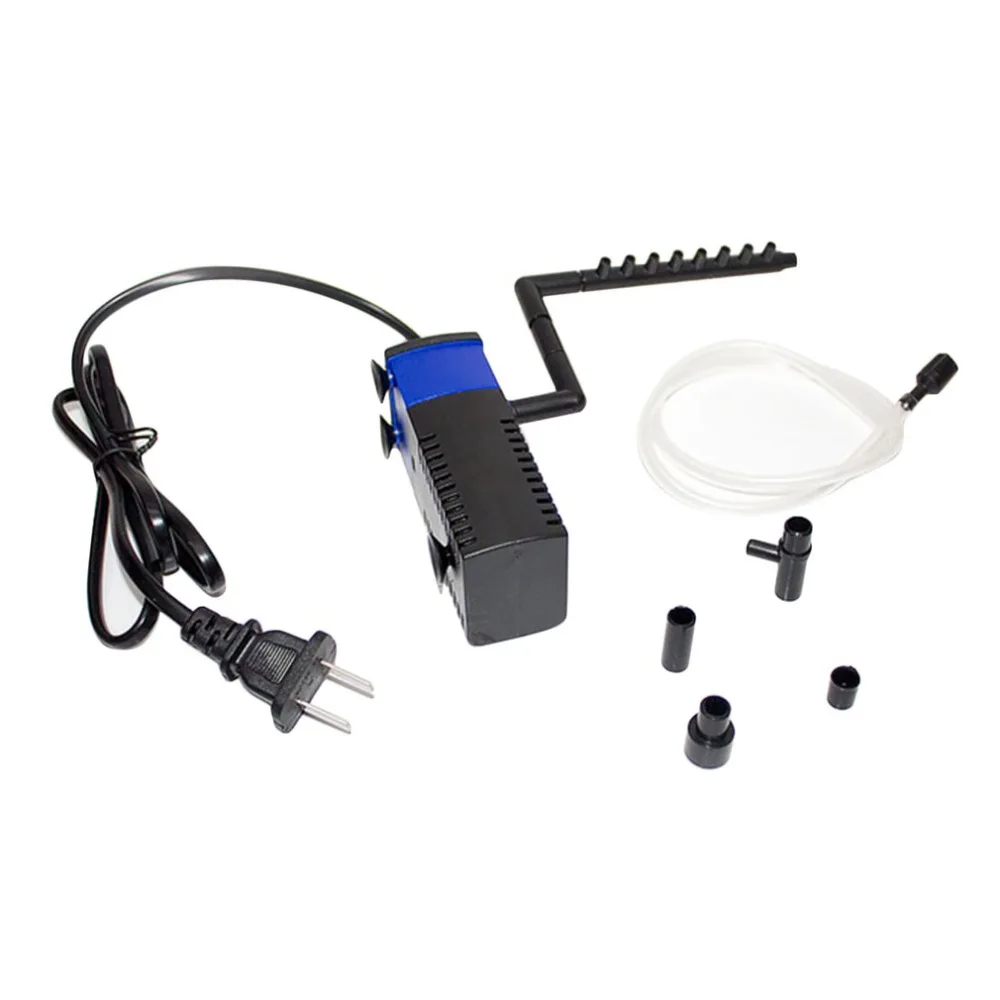 Mini Multi-function 3 in 1 Aquarium Internal Oxygenation Increaser Filter 4W Fish Tank Submersible Pump Spray Water Purifier