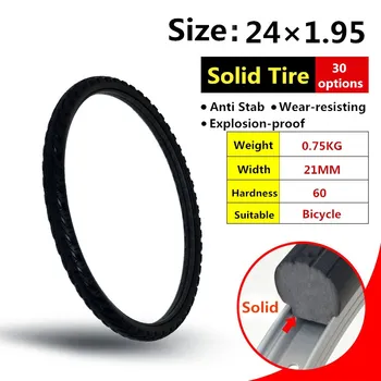 

24*1.95 Solid Bicycle Tire Riding MTB Bike TireBike Tire Bicycle Cycling Tubeless Tyre