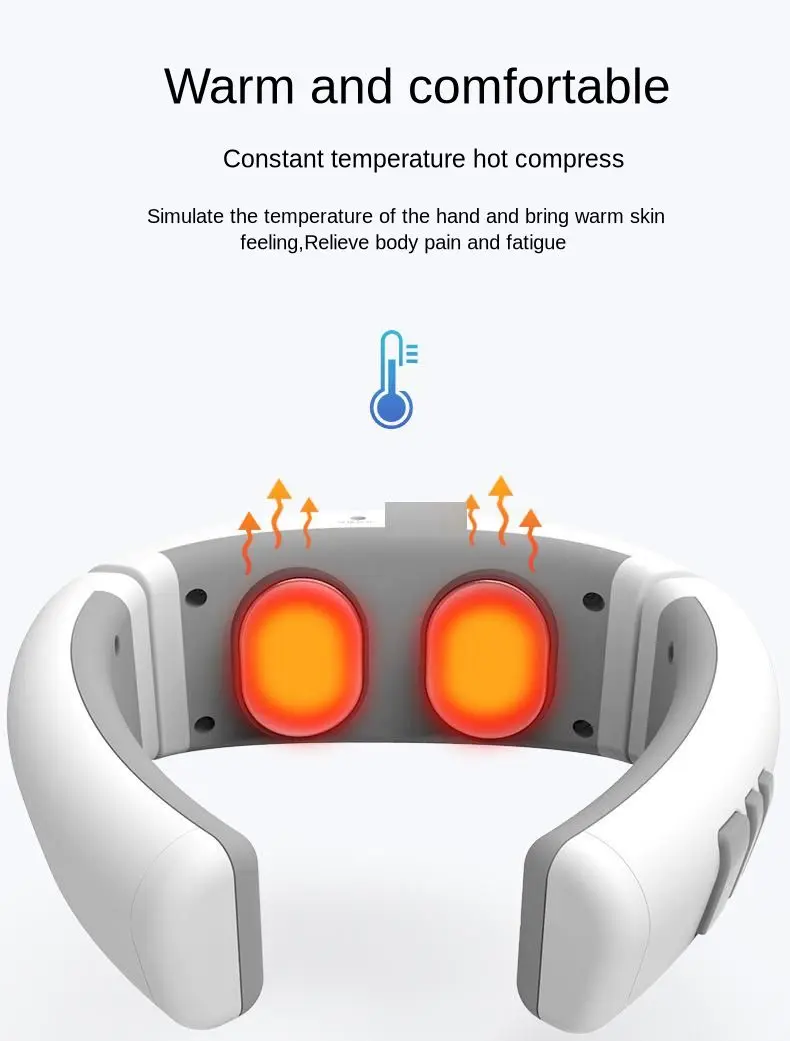 Controle de Voz Alívio da Dor Inteligente Dezenas Cervical Massagem Instrumento Aquecimento Vibração Ombro Massageador 12 Controle de voz inteligente dezenas cervical massagem