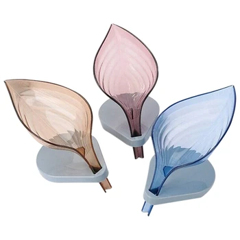 

3PCS Soap Box Holder Soap Dish Draining Tray for Kitchen Bathroom Shower Keep Soap Bars Dry Clean No Drilling