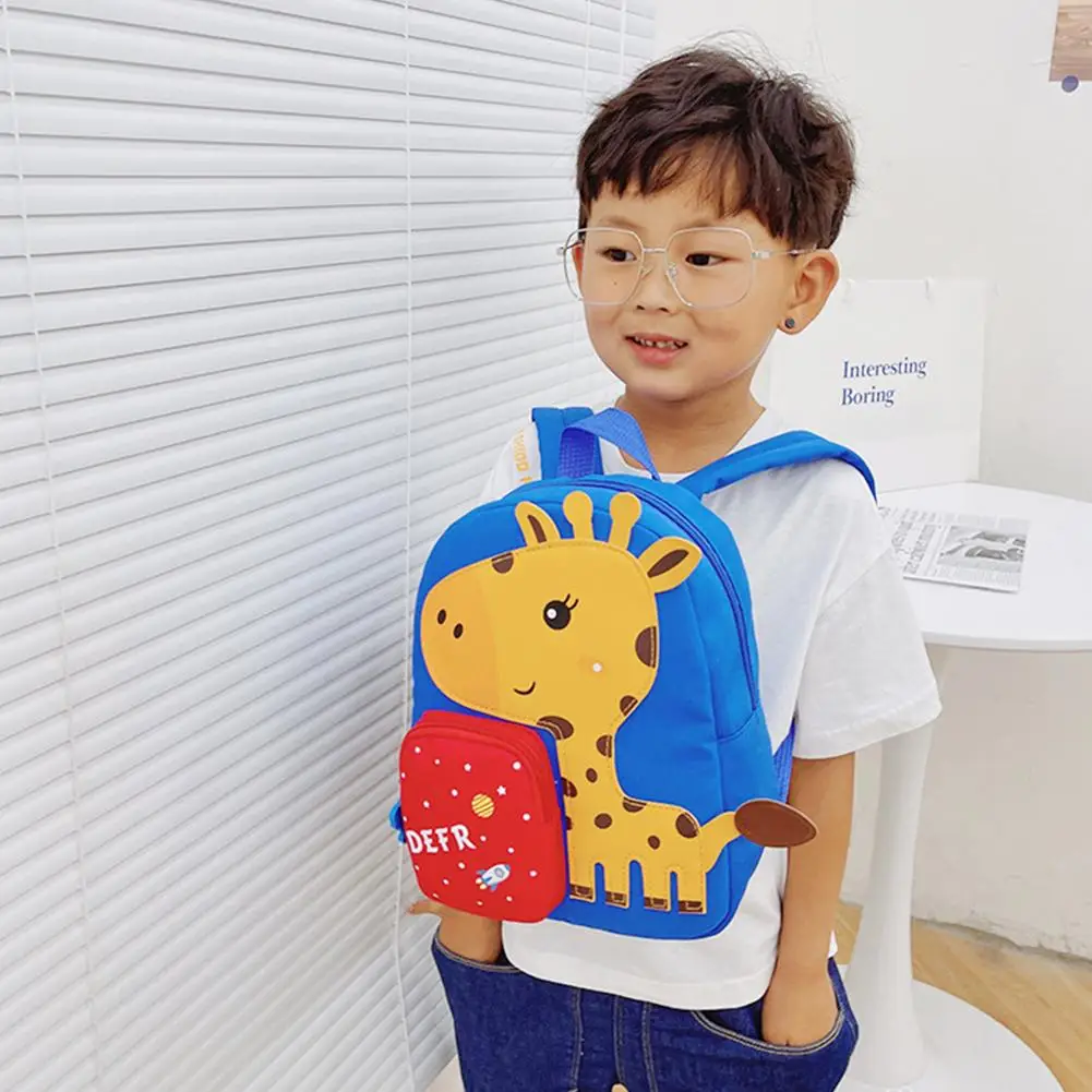 Kids Baby Backpack Cute Cartoon Animal Dinosaur Giraffe Backpack Children 3D Kindergarten School Bag Children's Bag 2-6Y