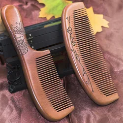 Crescent Mahogany Carving Comb, Anti-static and Anti-wrapped Hair Styling Tool, Hairdresser Portable and Practical  Hair Comb