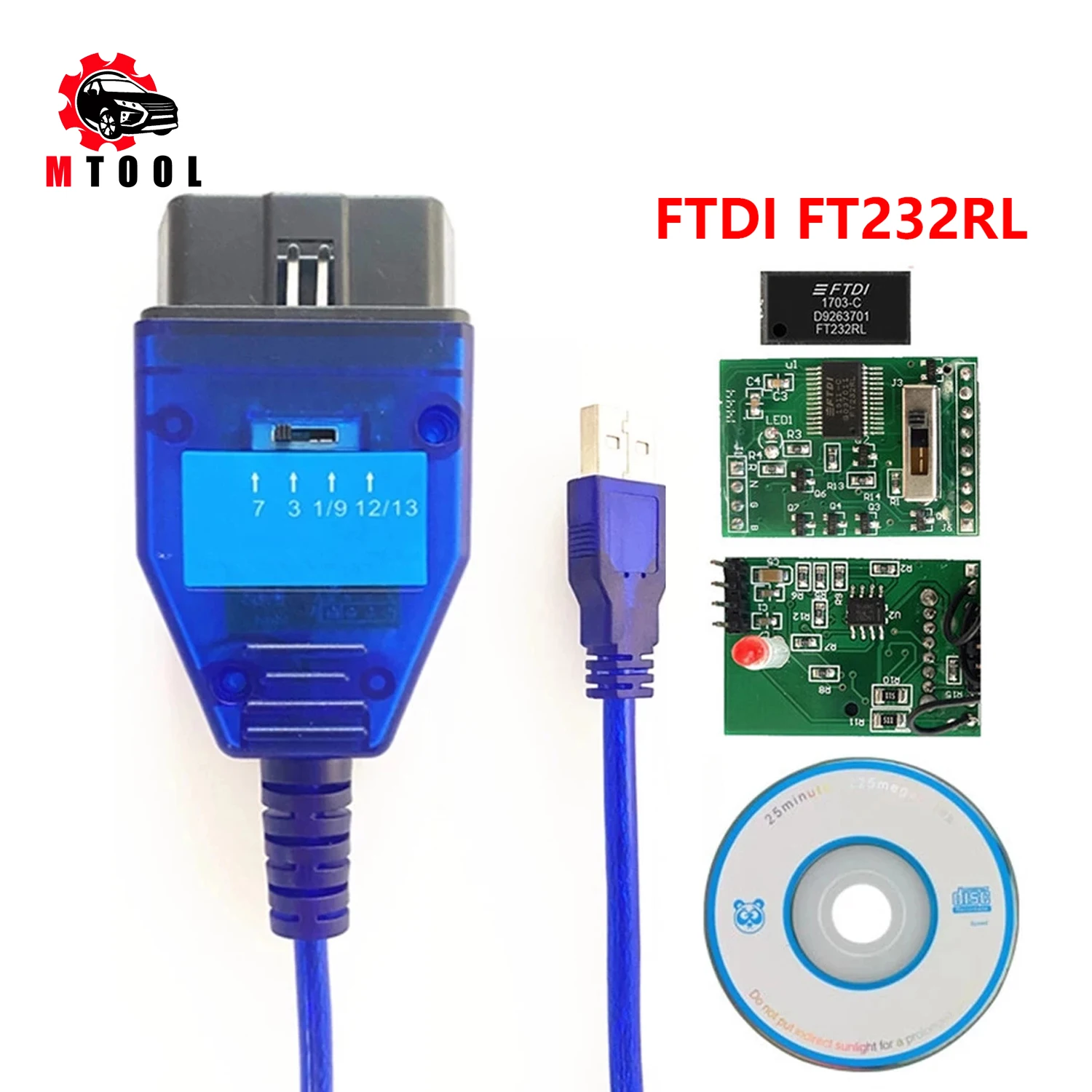

FTDI FT232RL для Fiat для VAG KKL 409 Автомобильный Диагностический кабель для VAG KKL интерфейс с переключателем USB сканер инструмент