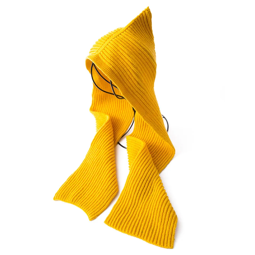 Новое поступление 2 в 1 шапка шарф из кашемира для мальчиков и девочек сохраняющие тепло сапожки Кепки Тип головного убора для взрослых и детей - Цвет: yellow Adult