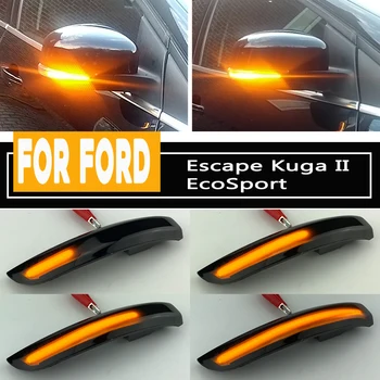 

For Ford Escape Kuga II EcoSport 2013 - 2019 Rearview Mirror Indicator Lamp Streamer Strip Flowing Turn Signal Lamp Amber LED