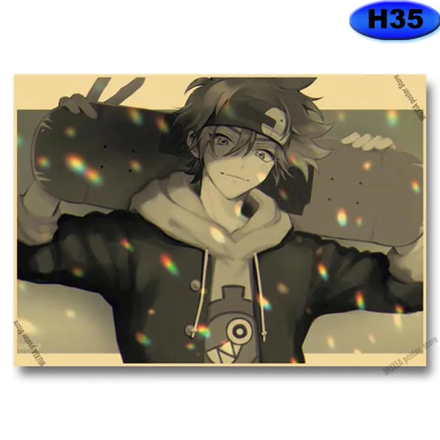 Vintage SK8 The Infinity Poster Kraft Paper Anime Posters Wall Stickers Home Decor Study Bedroom Bar Cafe Decoration Painting H35