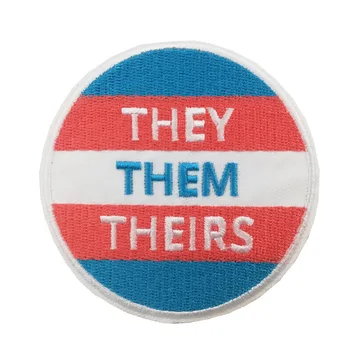 

Transgender LGBT Flag My Pronouns are THEY/ THEM/ THEIRS Patch Gender Embroidered iron on patches stickers badge