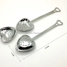 400pcs Love Heart Shaped Tea Infuser Style Stainless Steel Tea Strainers Teaspoon Spoons Wholesale