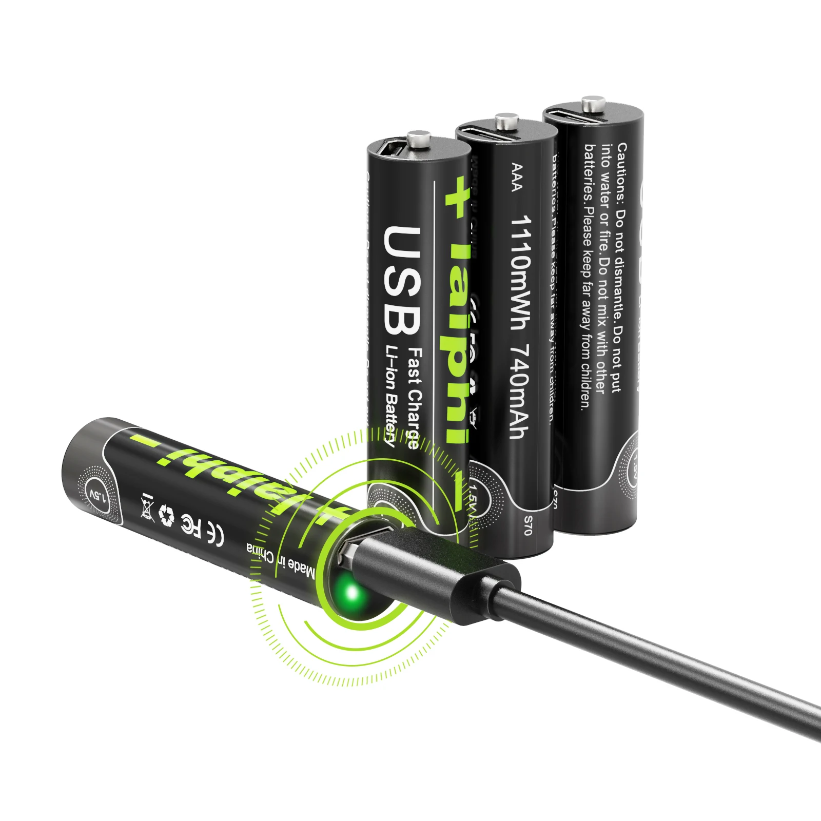 Baterias Recarregáveis Aaa do Íon do Lítio li do Aaa Bateria Recarregável do Íon 1110mwh do Lítio de 1.5v Baterias do Li-íon do Aaa Batteria 1.5v - Image 2