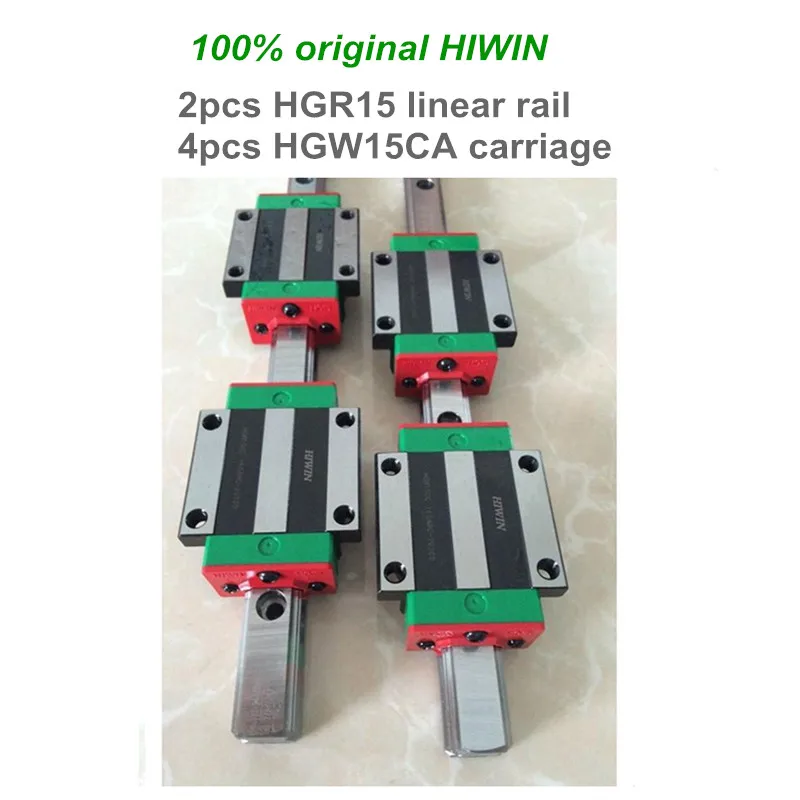 2 шт. 100% линейная направляющая HIWIN рельса HGR15 350 400 450 500 550 600 мм с 4 шт. каретка с линейной направляющей HGH15CA/HGW15CA ЧПУ части 2 шт. 100% линейная направляющая HIWIN рельса HGR15 350 400 450 500 550 600 мм с 4 шт. каретка с линейной направляющей HGH15CA/HGW15CA ЧПУ части