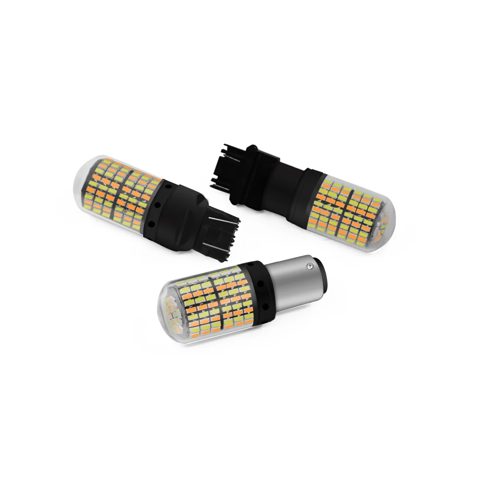 2 шт. 1157 BAY15D P27/5 Вт без полярности светодиодный Canbus 1157 3157 7443 168smd без ошибок автомобильные огни 12 В без гипервспышки Янтарный Белый Красный