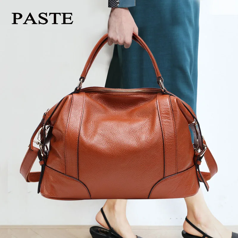 

Natural Cow Leather Shoulder bag for Women Luxury Brand Soft Genuine Leather Handbag Women's Messenger bags Lady Satchels Tote