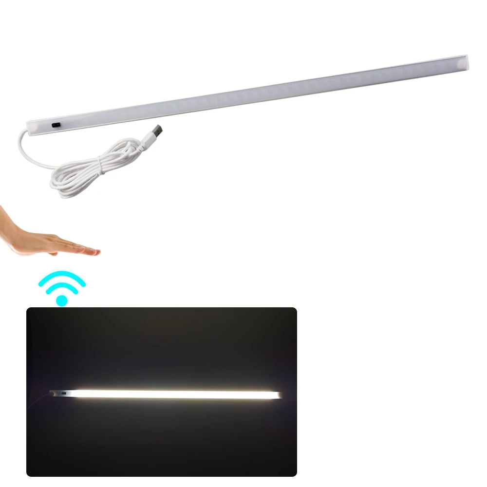 30 40 50cm LED Cabinet Light PIR Motion Sensor Hand Scan Night light 5V USB Desk lamp Reading home Kitchen Wardrobe Decor | Освещение