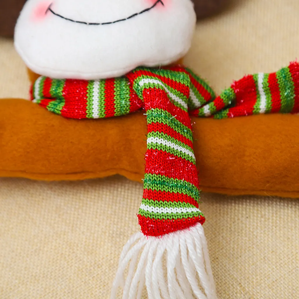 b Lovely Santa Clause Snowman Curtain Buckle Christmas Decoration Home New Year Party Decor Cloth Toys Table Ornaments Doll