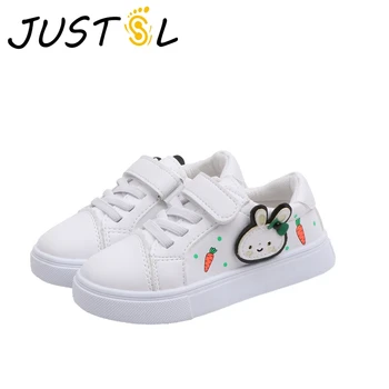 

JUSTSL 2019 Autumn New Children's Sports Cartoon Rabbit Shoes Kids Casual Sneakers white baby Girls Toddler Shoes