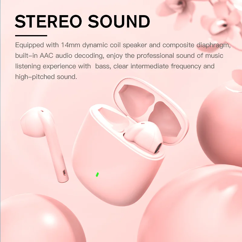 iKF Find Pro Pink Wireless Earbuds Gaming Earphone Touch Control TWS Bluetooth 5.0 with 500mAh Charge Case Waterproof Stereo