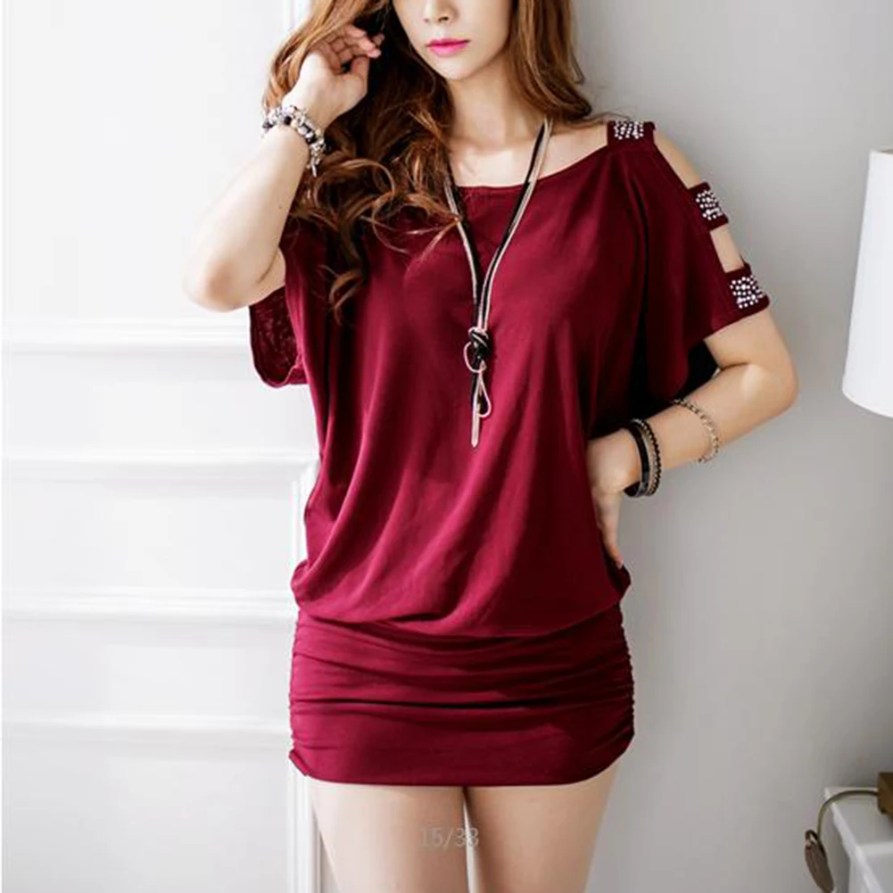 

Korean Style Women Dress Strapless Solid Color Slim Loose Package Hip Mini Dress Vestido Sexy Nightclub Pencil Dress