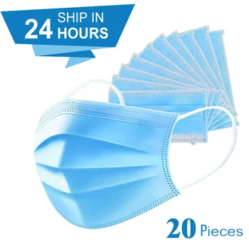 

20pcs Respirator Mask Disposable Nonwove 3 Layer Ply Filter Mask Mouth Face Mask filter Safe Breathable Protective masks