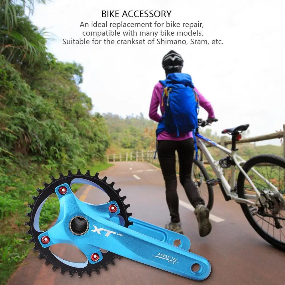 Aluminum Alloy MTB Bike Crankset Hollow Tooth Plate Crank Arm Sprocket Bicycle Chain Wheel with Bottom Bracket Disk BCD