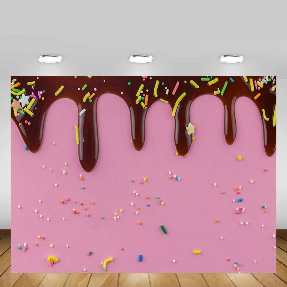 Mehofond Sweet Chocolate Birthday Party Backdrop Pink Candy Bar Newborn Baby Portrait Banner Photography Background Photocall |