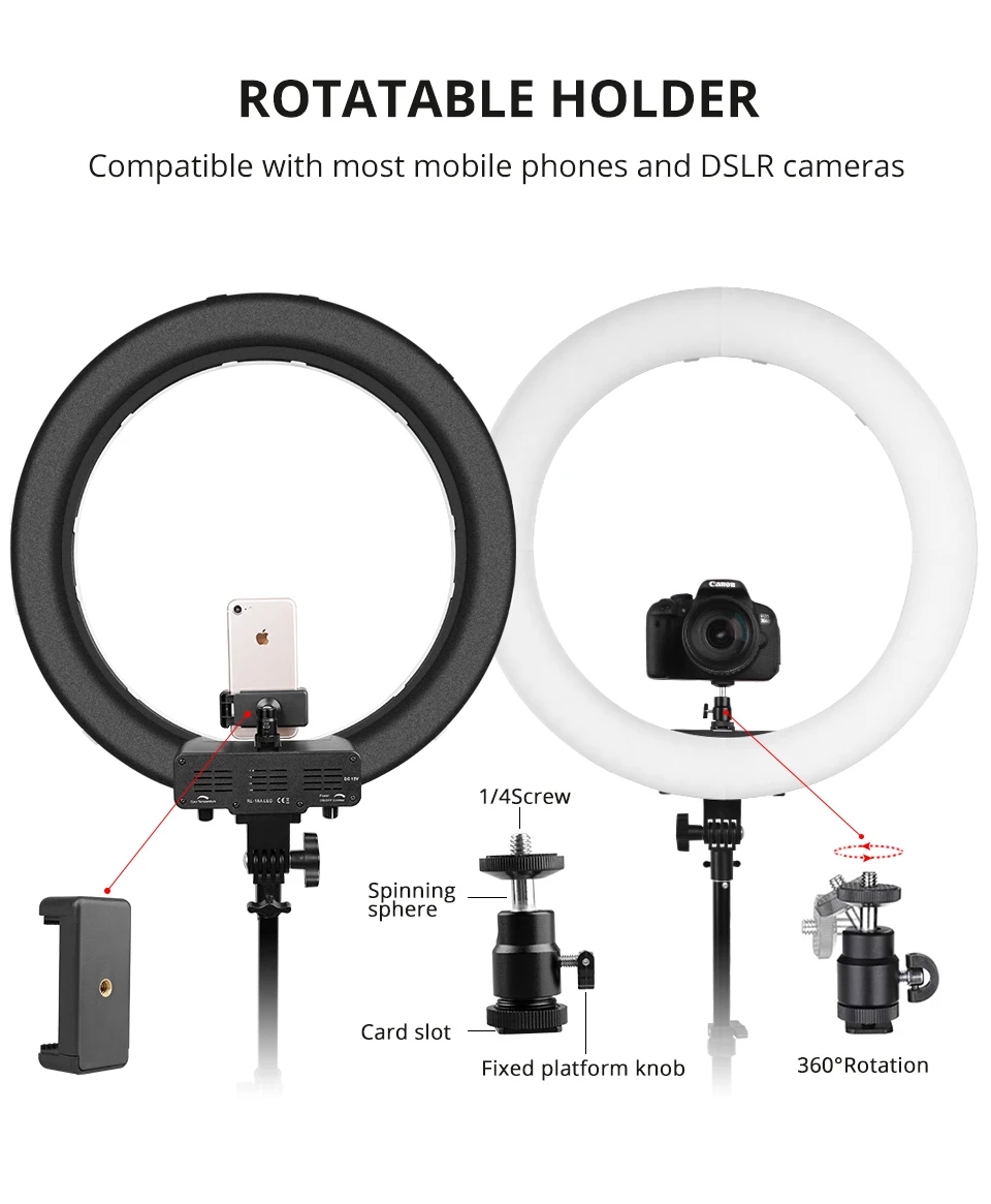 Kaufen Travor RL 18A BiColor Dimmbare ring licht 55w mit tragen tasche 512 stücke led perlen fotografie ringlight lampe für make up   2m Stativ