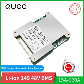 

Qucc BMS 14S 48V Lithium Battery Protection Board Electric Scooter Bike Li ion Battery BMS 15A 20A 30A 40A 50A 60A 80A 100A 120A
