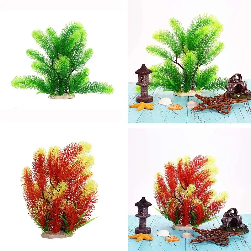 Fishbowl Decoration Green Red Fish Tank Odorless Fish Tank Decoration Simulated Water Grass Environment-Friendly Plastics