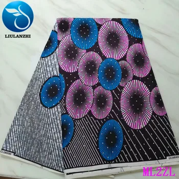 

LIULANZHI African wax fabrics Latest style ankara real wax fabric cotton batik fabric with stones 5yards ML2ZL34-ML2ZL64