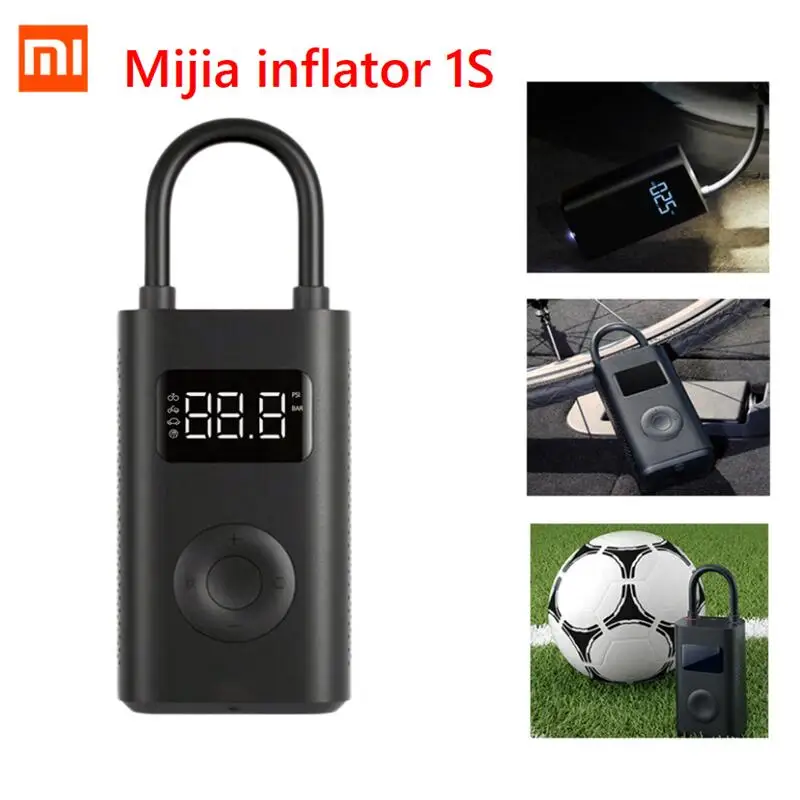 Xiaomi Mijia Inflator 1S Portable Mini LED Smart Digital Tire Pressure Sensor Electric Pump For Bicycle Motorcycle Car Soccer |
