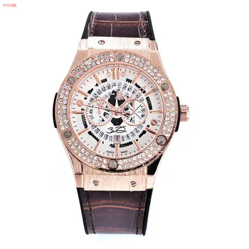 

Fashion Men Geneva Men Date Alloy Case Synthetic Diamond-encrusted Silica Gel Quartz Sport Watch Women Clock Reloj Mujer