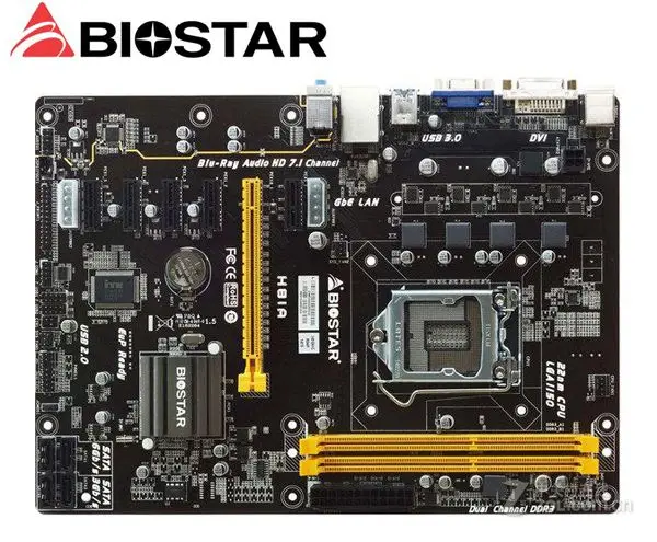 Материнская плата BIOSTAR H81A б/у для майнинга настольная материнская 1150 Intel H81
