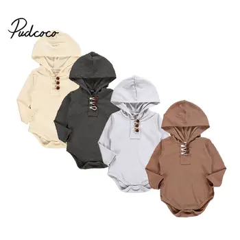 

Brand Cute Toddler Girls Jumpsuit Baby Clothing Striped Kniited Infant Boys Bodysuits Hooded Long Sleeve Baby Girls Clothes