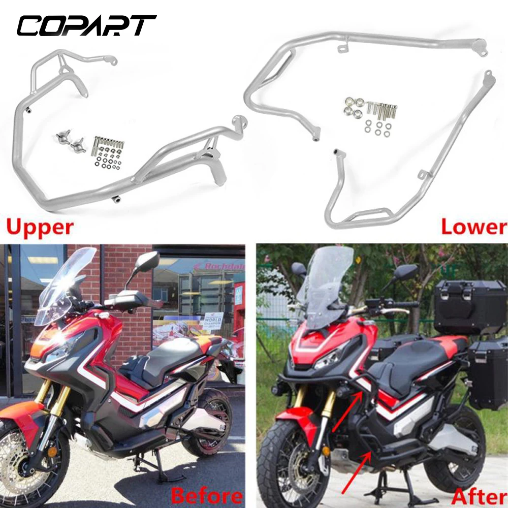 Для HONDA X-ADV XADV 750 мотоциклетные защита двигателя бамперы краш-БАРС трюк клетка Рамка протектор Серебро - Цвет: One Set of crash bar