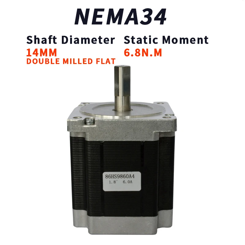 Шаговый двигатель nema34 86 диаметр 14 мм Длина 98 крутящий момент 1 8 нм двухфазный