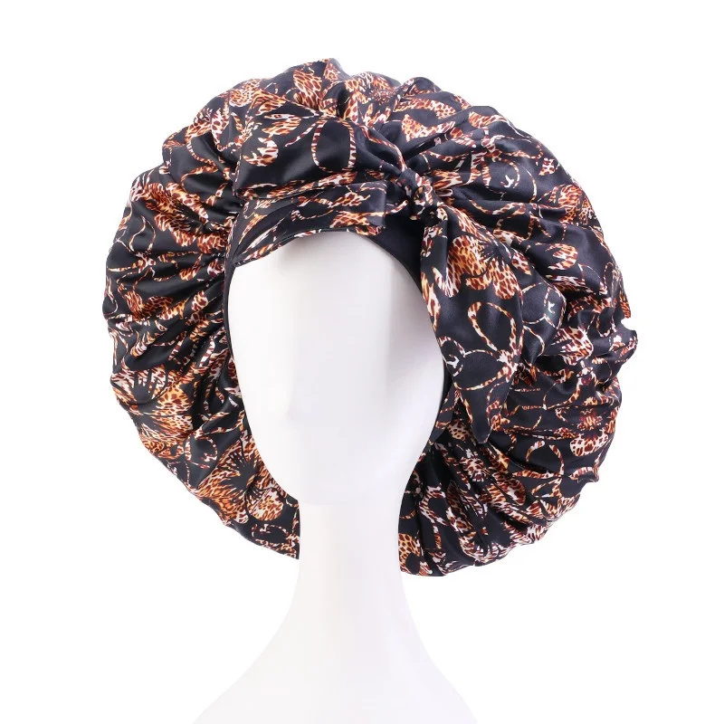 Extra Large African Pattern Print Satin Bonnet Women Night Sleep Cap Adjustable Wide Band Elastic Head Wrap Hair Bonnet Hat Extra Large African Pattern Print Satin Bonnet Women Night Sleep Cap Adjustable Wide Band Elastic Head Wrap Hair Bonnet Hat