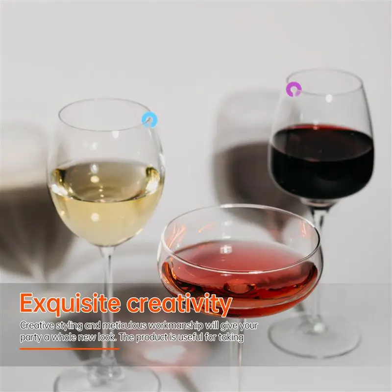 12Pcs Adorable Silicone Wine Glass Decors Colorful Drink Markers Silicone wine cup identifier wine cup mark Assorted Color