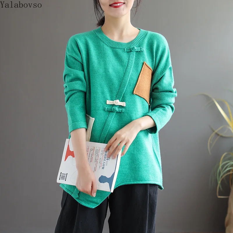 

Women's Retro Woven Knitted Sweater thin soft Top National Style girls sweaters trend sweaters for woman 2019 Aunumn A0b2z40