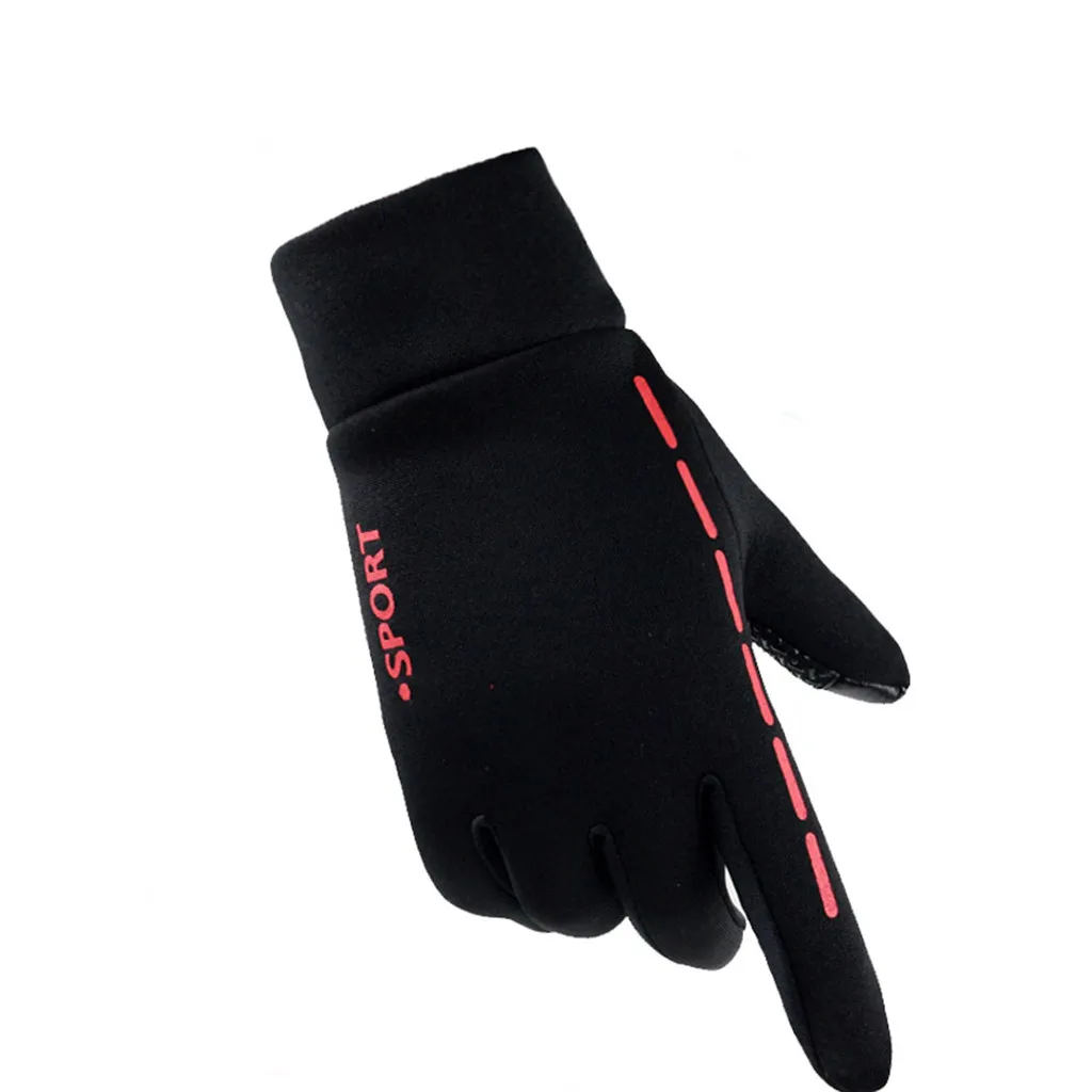 Зимние перчатки Для женщин Для мужчин унисекс Лидер продаж Модные Нескользящие Высокое качество эластичные черные перчатки зимние Утепленная одежда варежки
