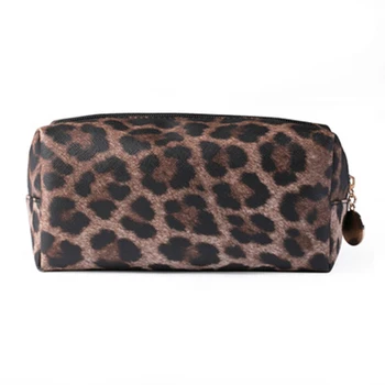

Ladies Fashion Leopard Printed Cosmetic Bag Travel Makeup Pouch Toiletry Bags Casual Zipper Makeup Portable Organizer Bags