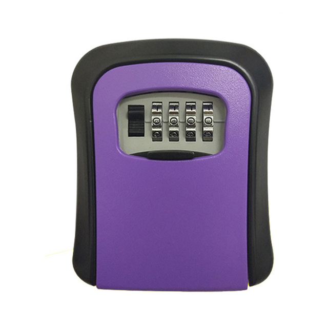 Lock Box Wall Mounted Zinc Alloy Key Safe Box Weatherproof 4 Digit Combination Key Storage Lock Box Indoor Outdoor